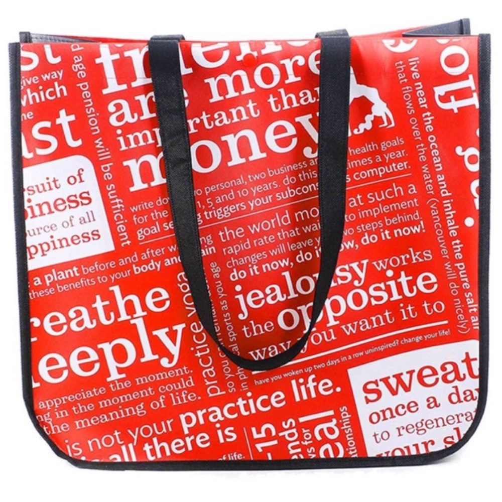 Lululemon Athletica Large Red Shopping Tote Bag